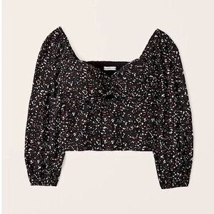 Abercrombie Long Sleeve Cinched Front Cut Out Top XL